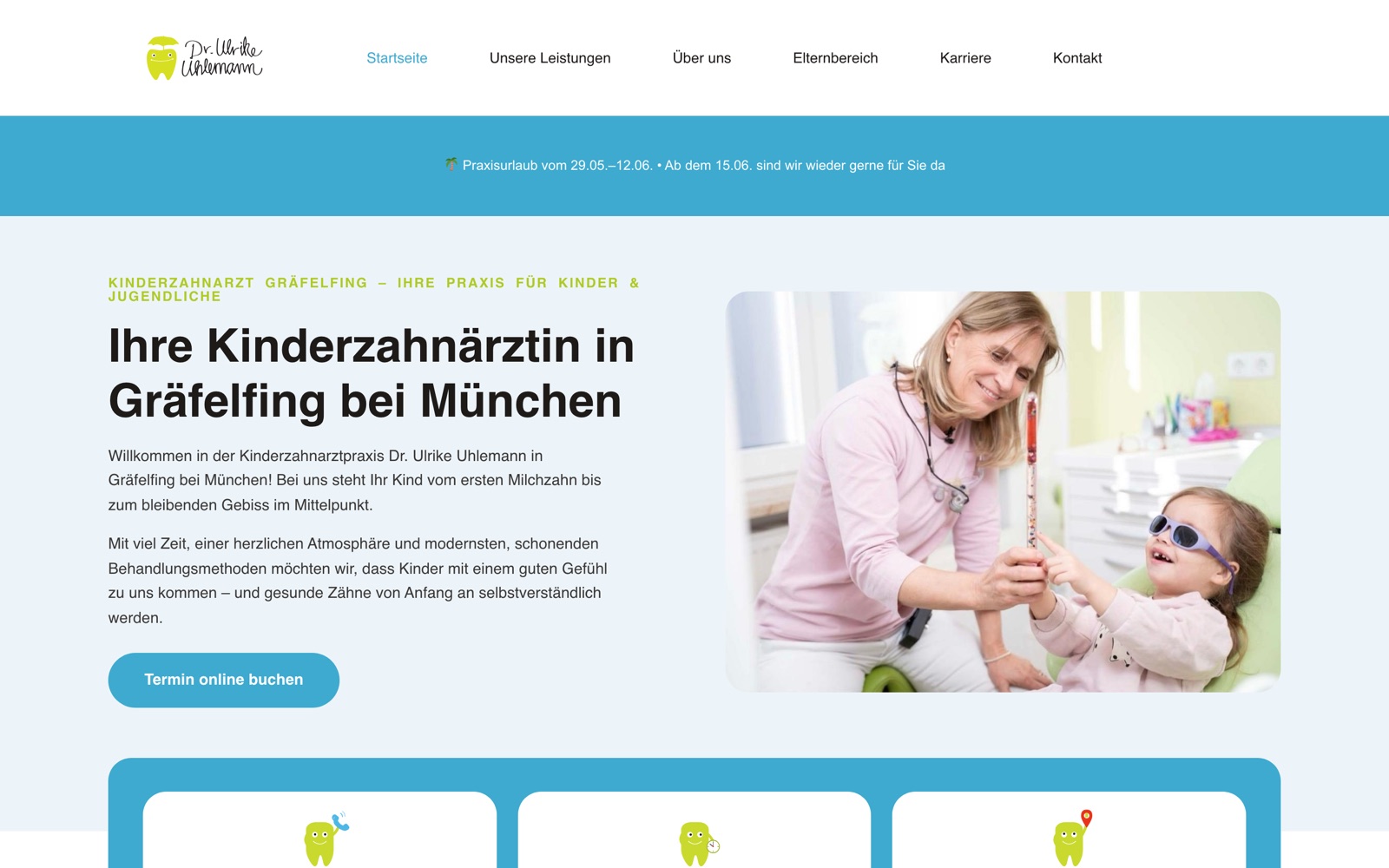 Die neue Website der Kinderzahnarztpraxis Dr. Uhlemann